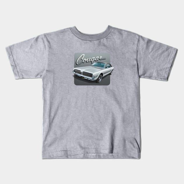 1967 Mercury Cougar in sheffield silver Kids T-Shirt by candcretro